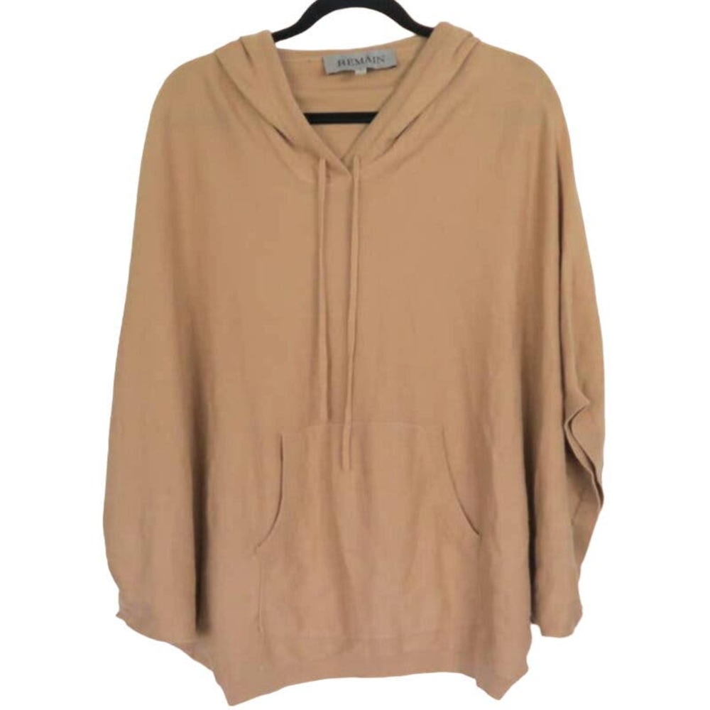 Remain Sz M Brown Dolman Wool & Silk Blend‎ Cozy Relaxed Hoodie Sweatshirt
